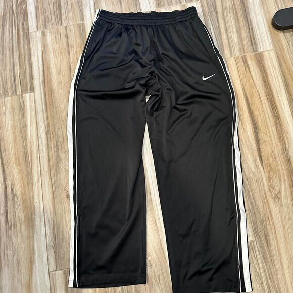 Y2K Nike Men's Black and White Track Joggers - Picture 1 of 8